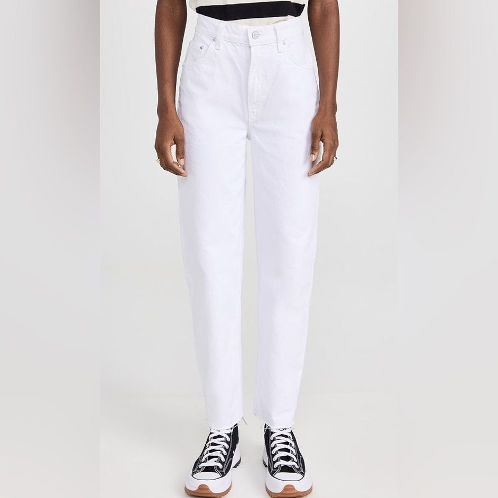 NWT MOTHER Double Stack Hover Fray Jeans